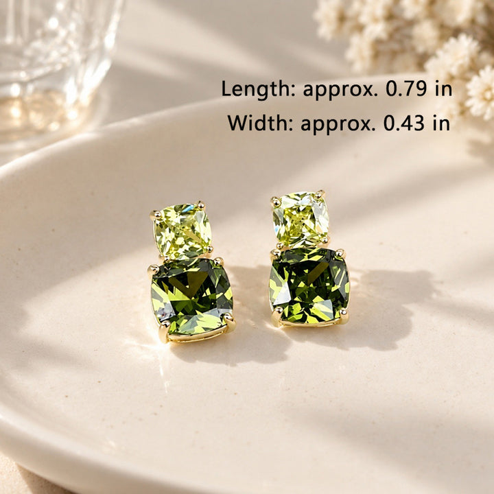 Verdant Duo Peridot Stud Earrings