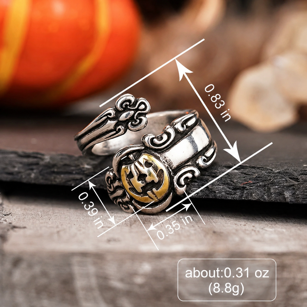 Pumpkin Face Adjustable Ring