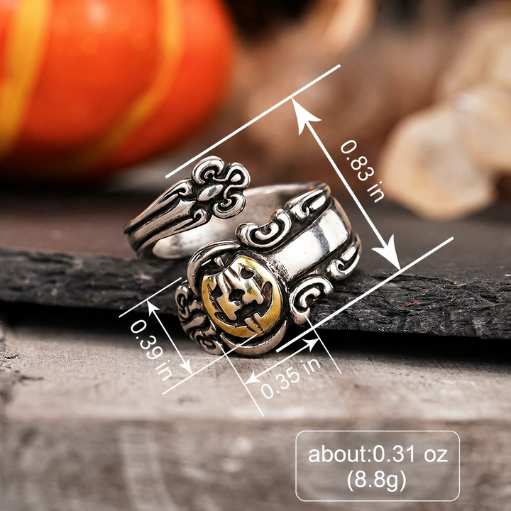 Pumpkin Face Adjustable Ring