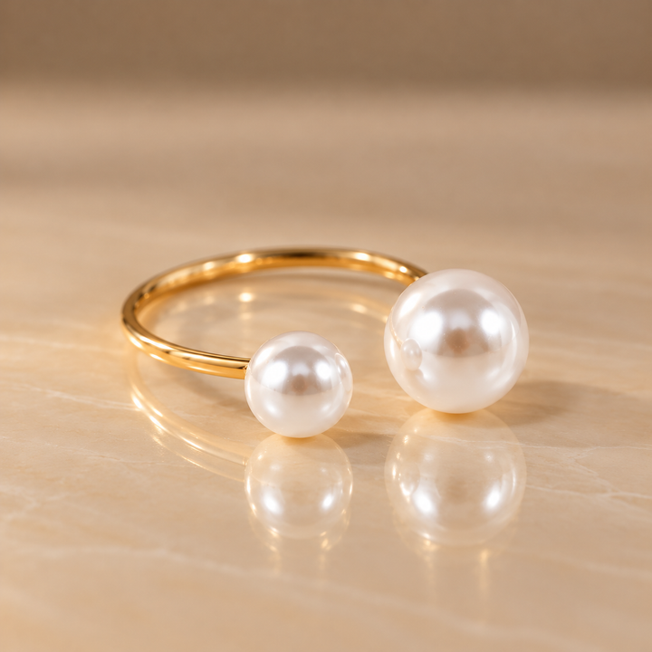 Pearl Duo Open Ring