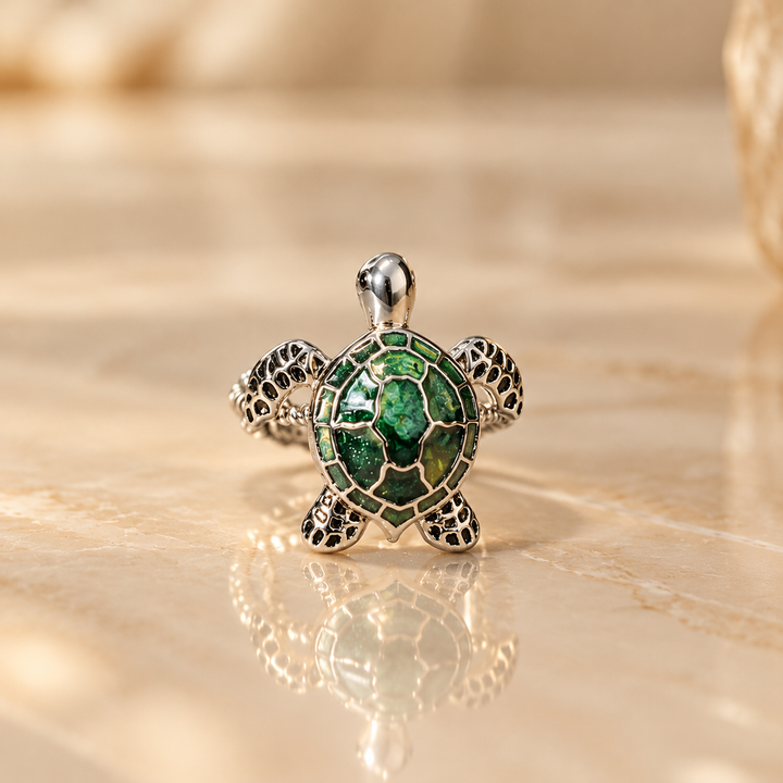 Sea Turtle Enamel Ring