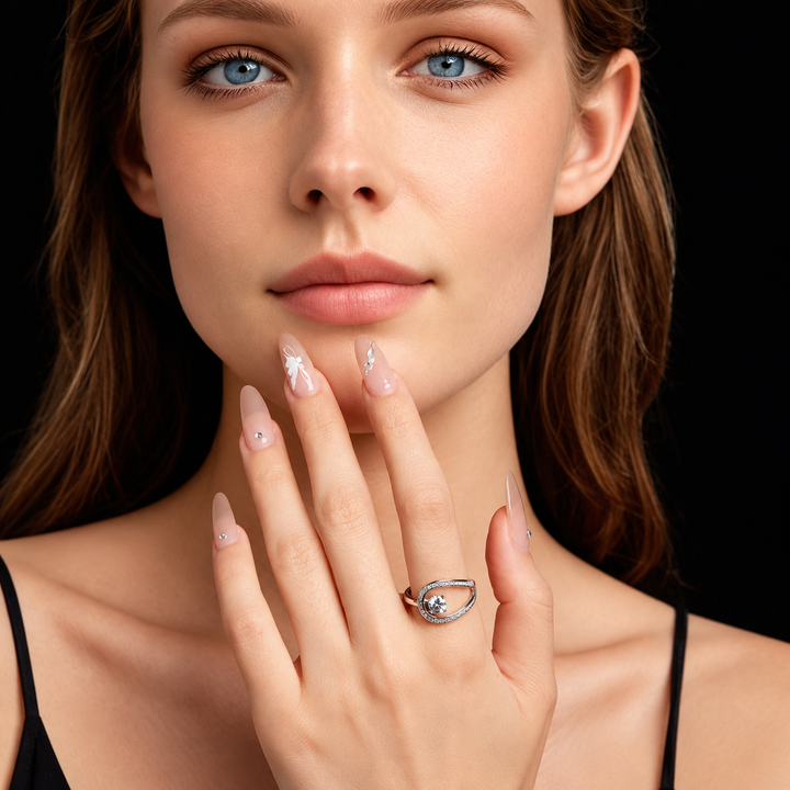 Moissanite Swirl Ring