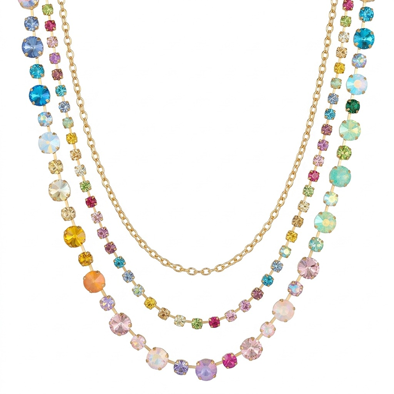 Vibrant Layered Gem Necklace