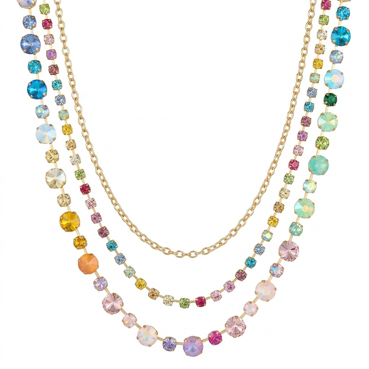 Vibrant Layered Gem Necklace