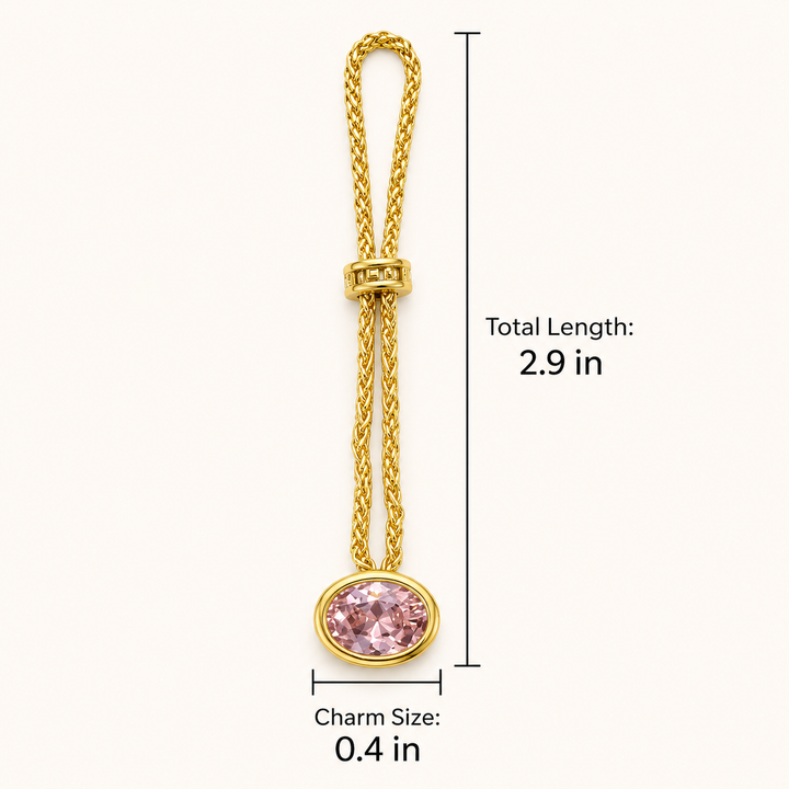 Blush Oval Gemstone Adjustable Ring