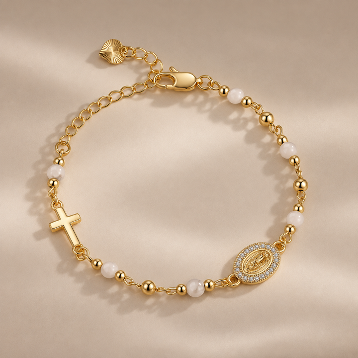 Cross Charm Beaded Bracelet