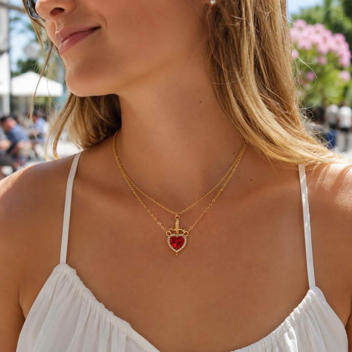 Sword Heart Ruby Necklace