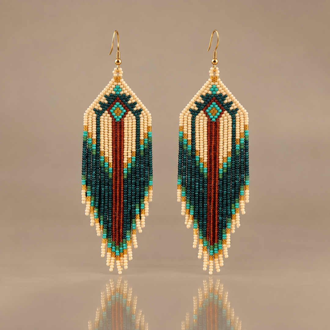 Boho Beaded Tassel Earrings