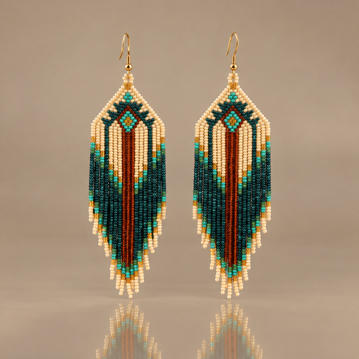 Boho Beaded Tassel Earrings
