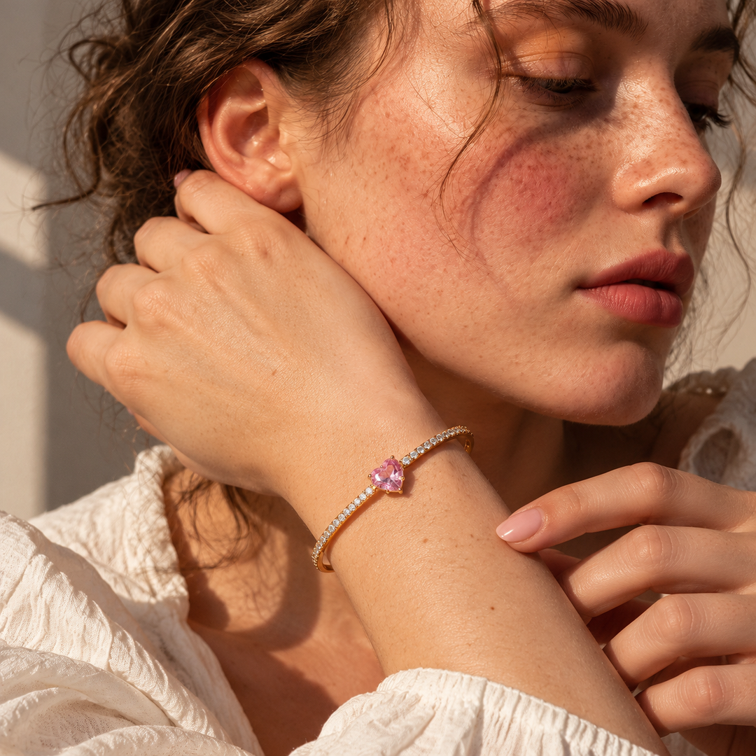 Heart of Love Crystal Cuff Bracelet