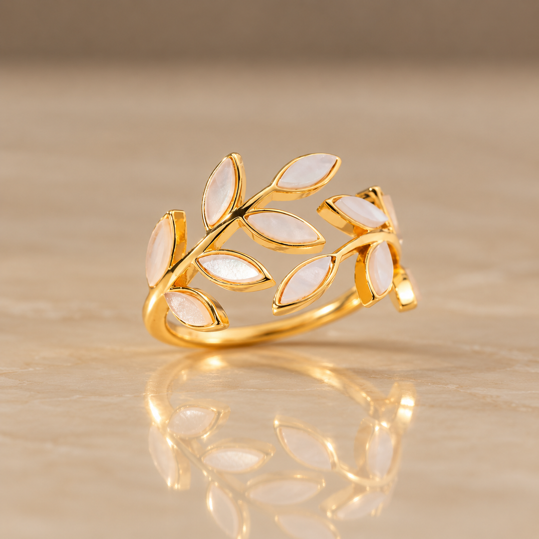 Golden Laurel Leaf Open Ring