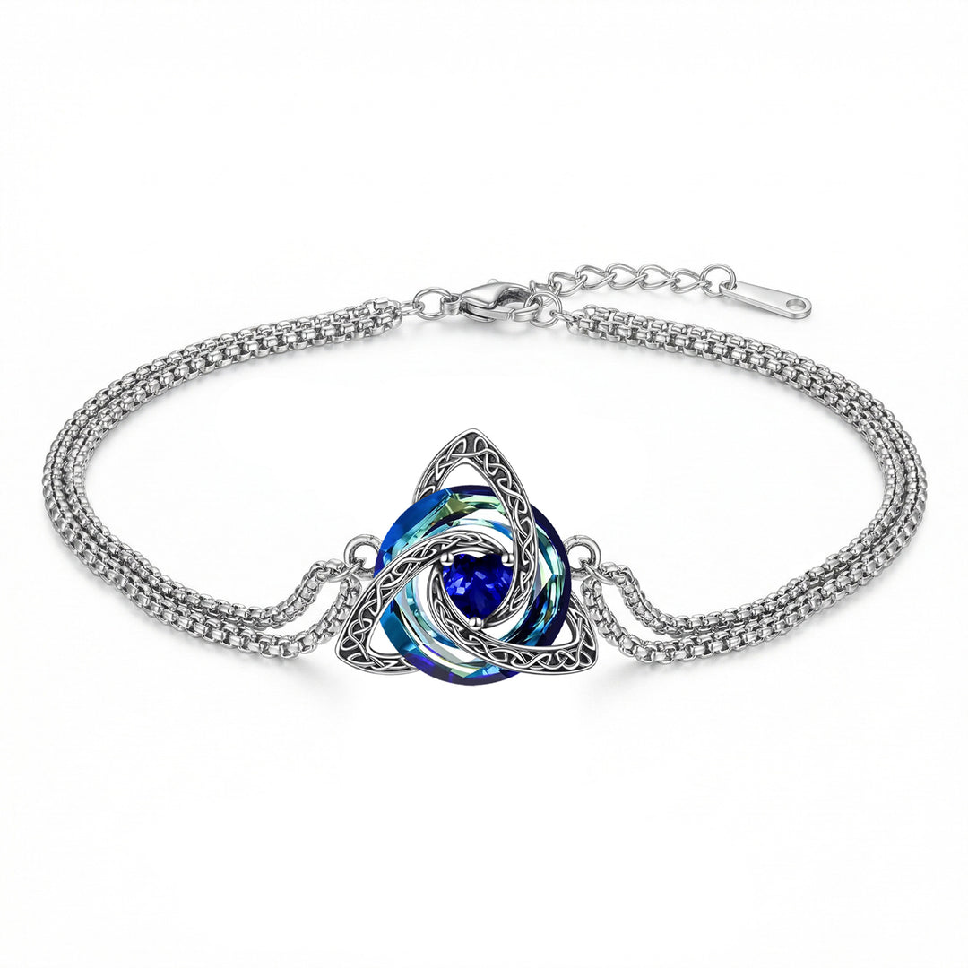 Celtic Trinity Birthstone Bracelet