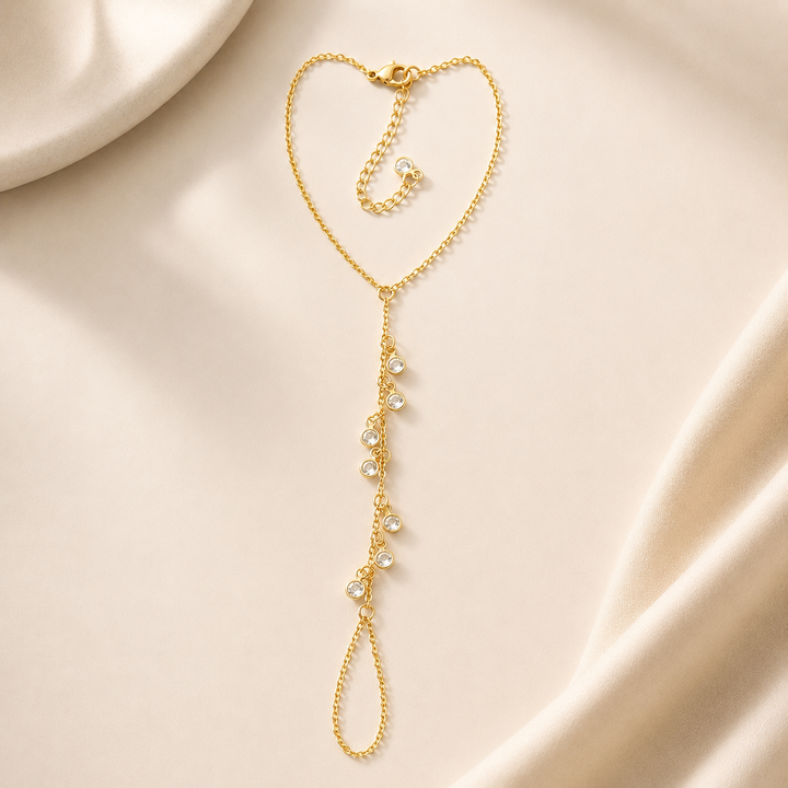 Dainty Zircon Hand Chain Bracelet