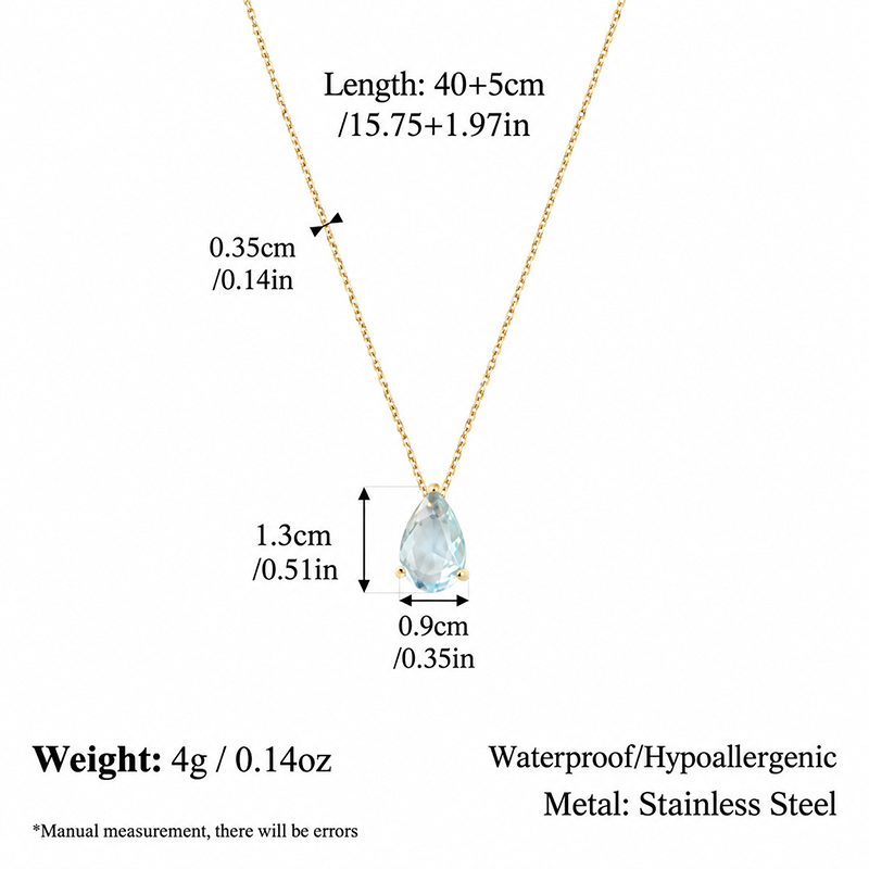 Birthstone Teardrop Necklace