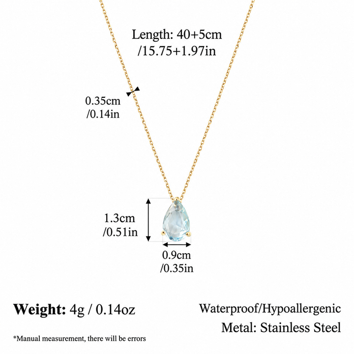 Birthstone Teardrop Necklace
