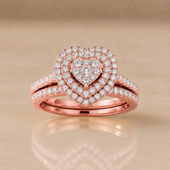 Heart Halo Duo Ring