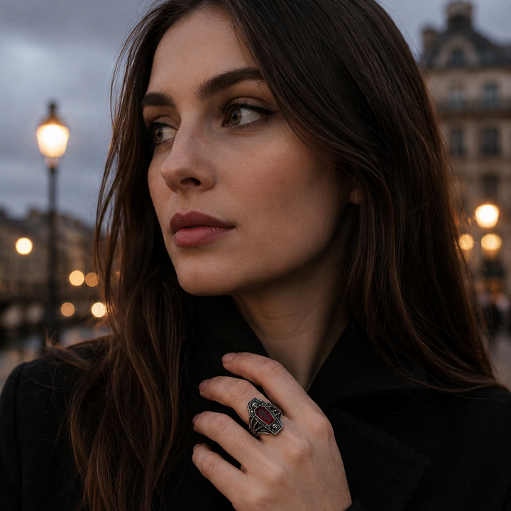 Gothic Coffin Skull Ring