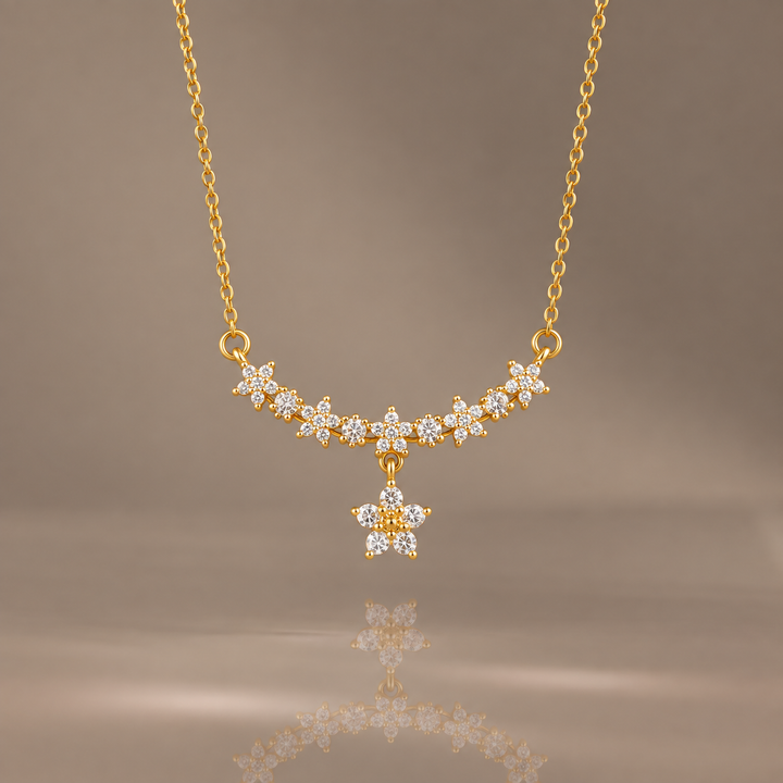 Cubic Zirconia Flower Necklace