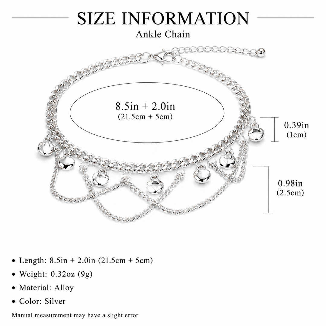 Bell Charm Layered Anklet