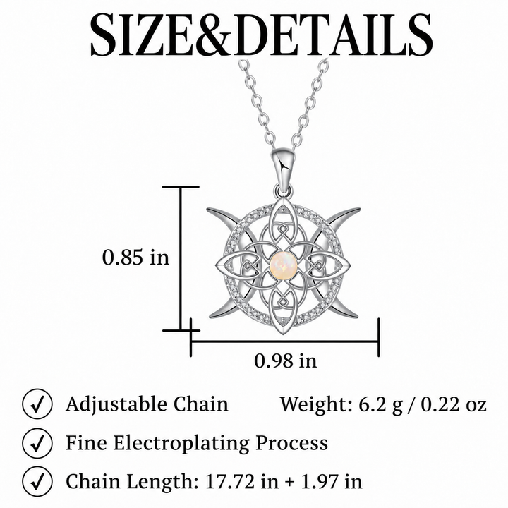 Celestial Celtic Opal Pendant Necklace