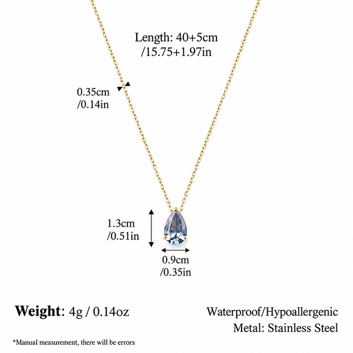 Birthstone Teardrop Necklace