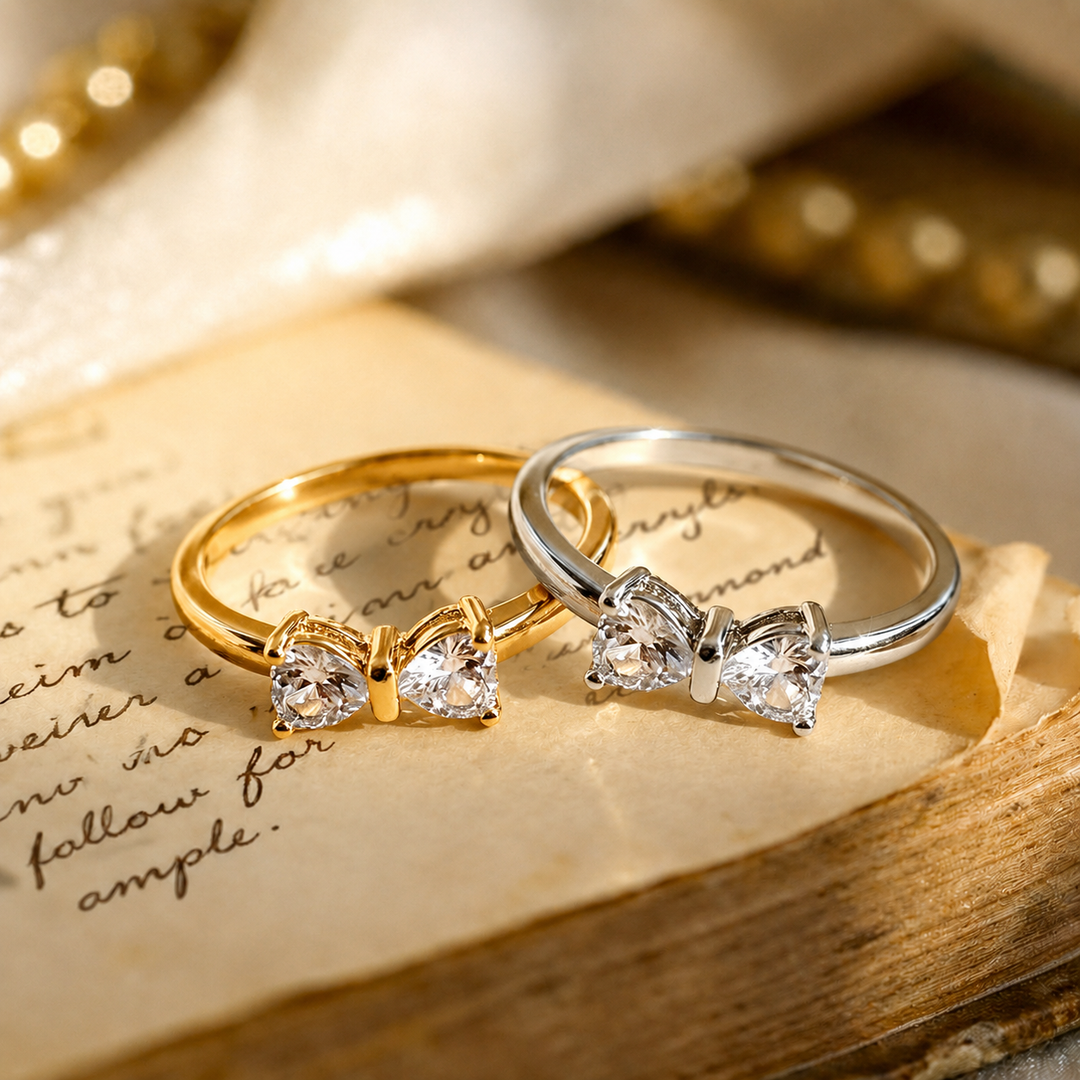 Heart Zircon Bow Ring