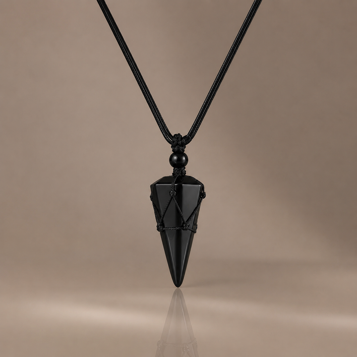 Pointed Cone Braided Pendant Necklace