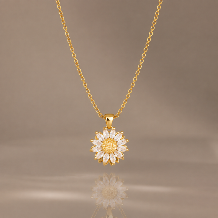 Cubic Zirconia Daisy Necklace