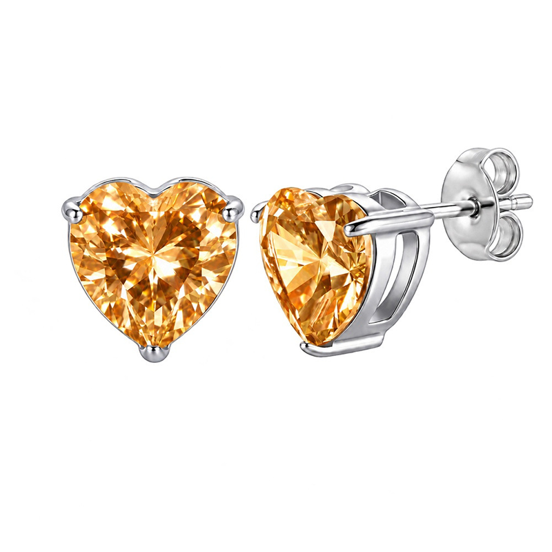 Serene Heart Birthstone Studs