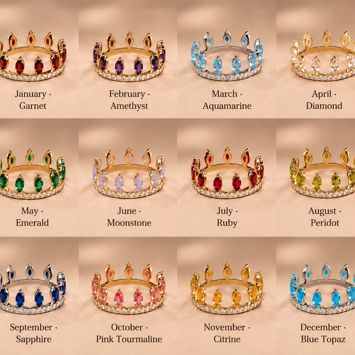 Convertible Birthstone Crown Ring