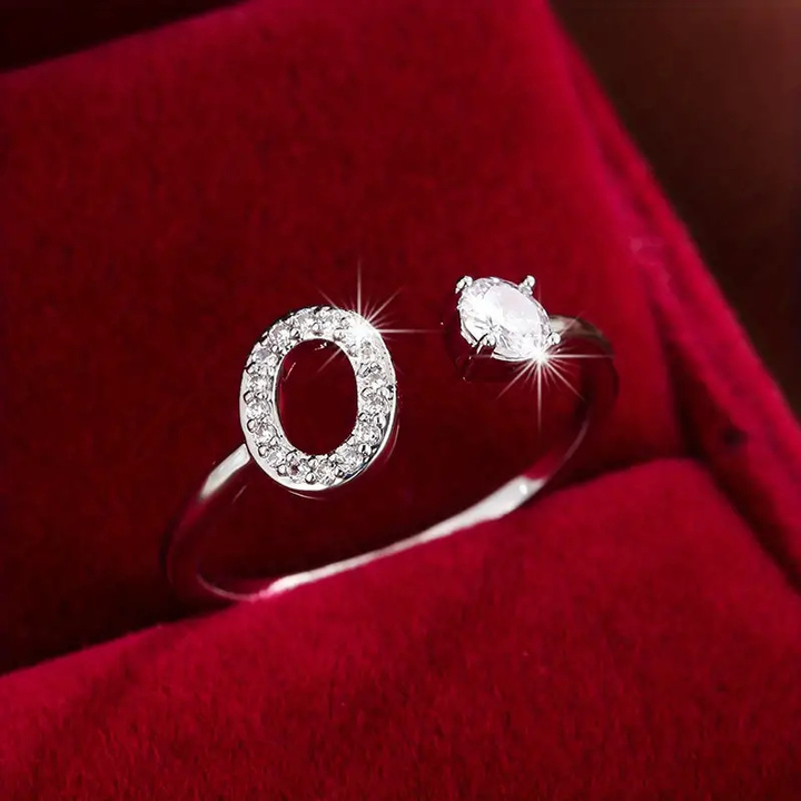 Crystal Letter Ring