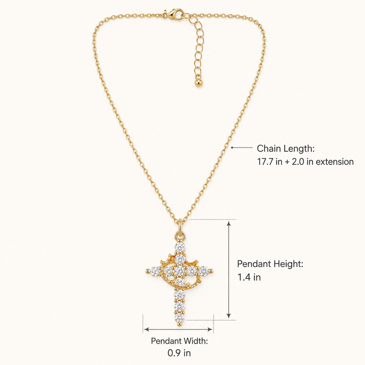 Crown Cross Pendant Necklace