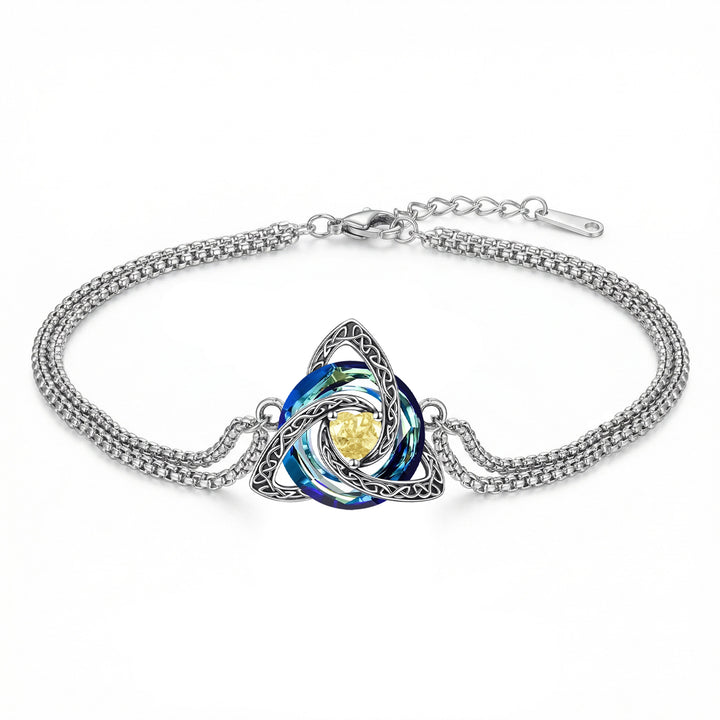 Celtic Trinity Birthstone Bracelet