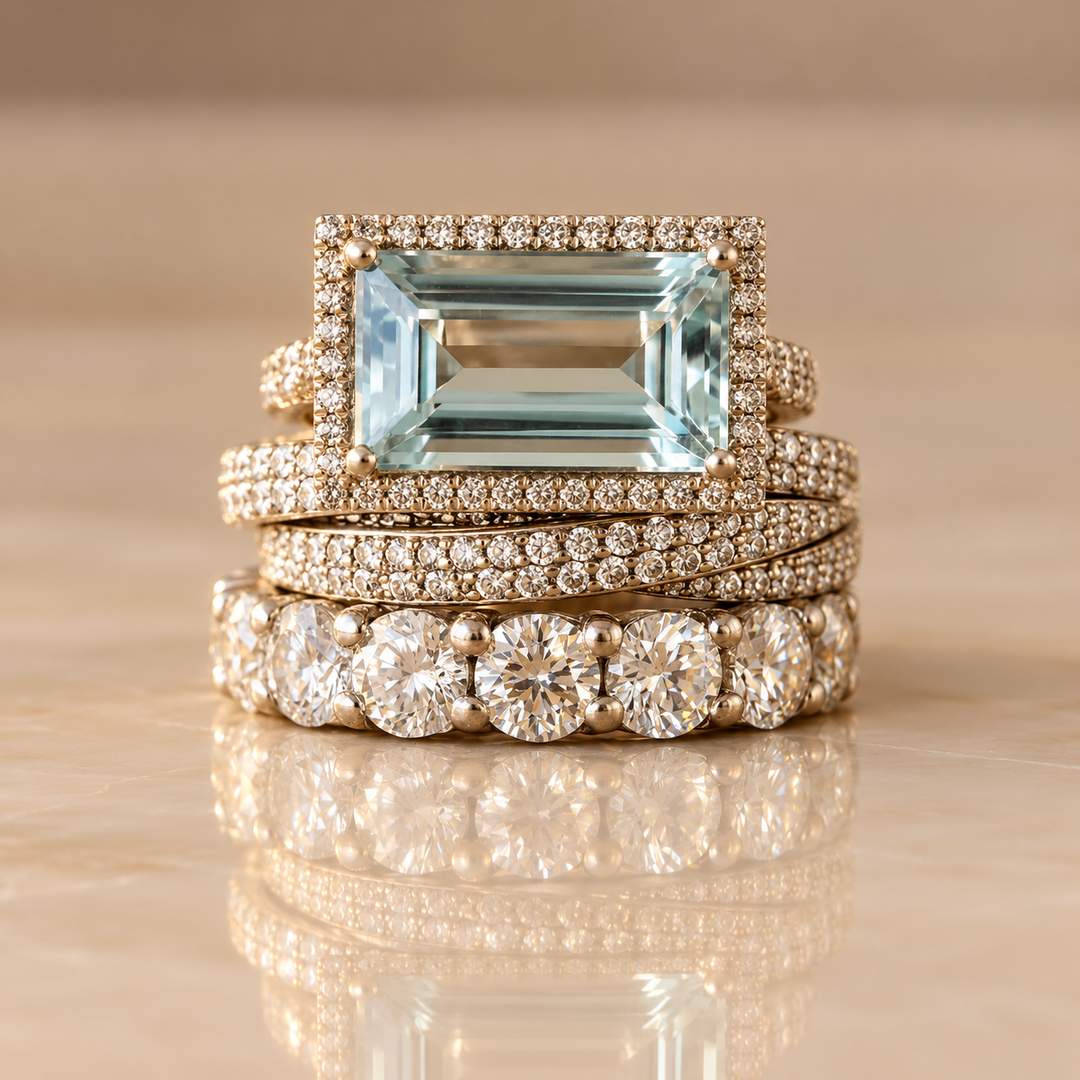 Royal Baguette Crystal Statement Ring
