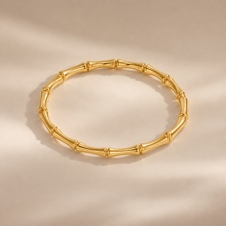 Bamboo-Inspired Gold Bracelet