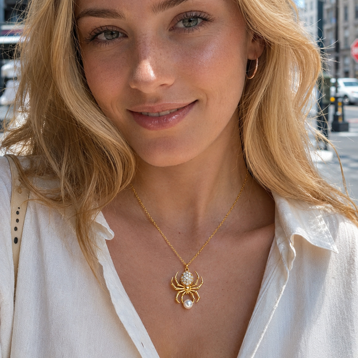Crystal Spider Pendant Necklace