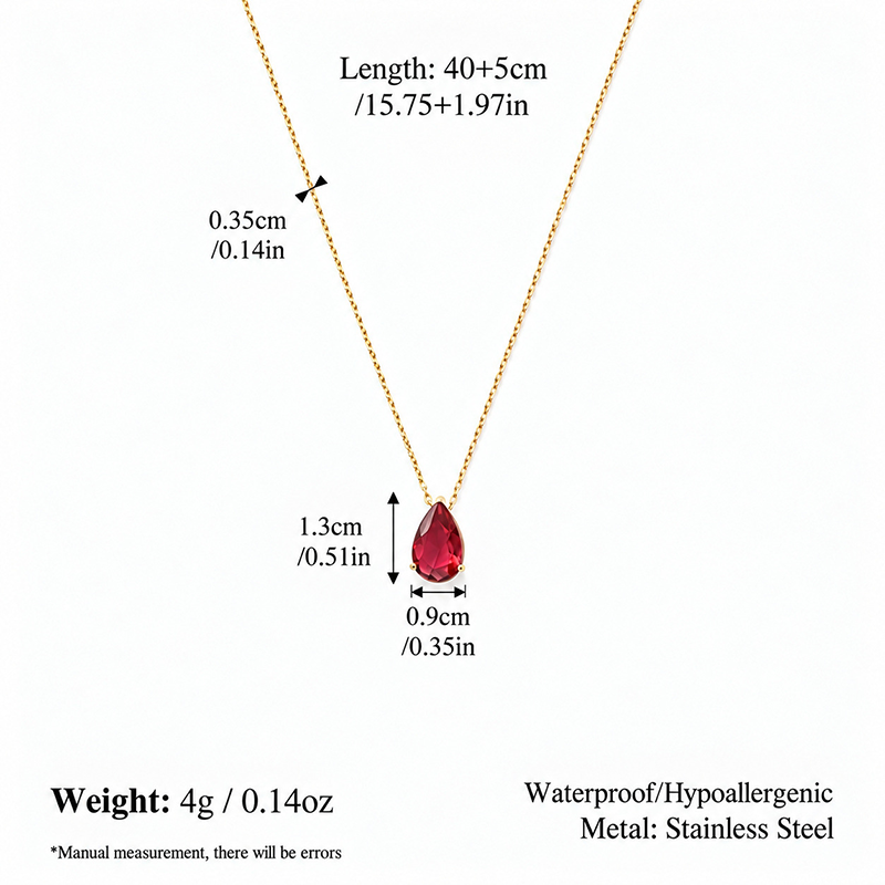 Birthstone Teardrop Necklace