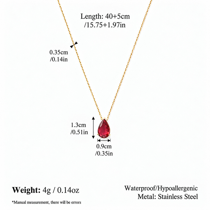 Birthstone Teardrop Necklace