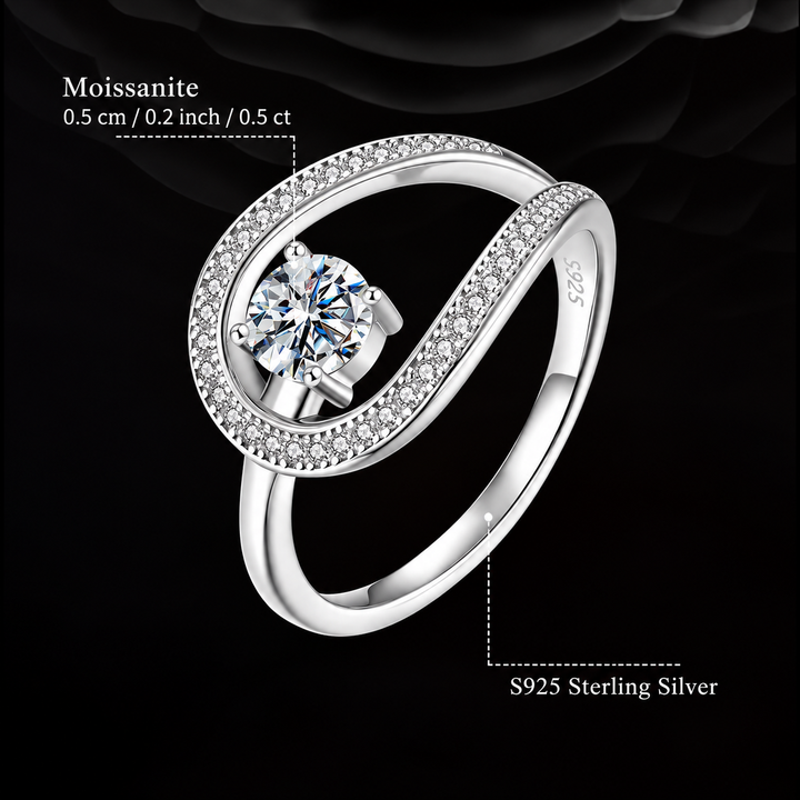 Moissanite Swirl Ring
