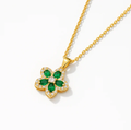 Crystal Flower Rotating Pendant Necklace