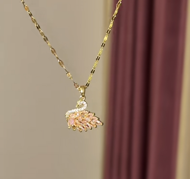 Swan Crystal Pendant Necklace
