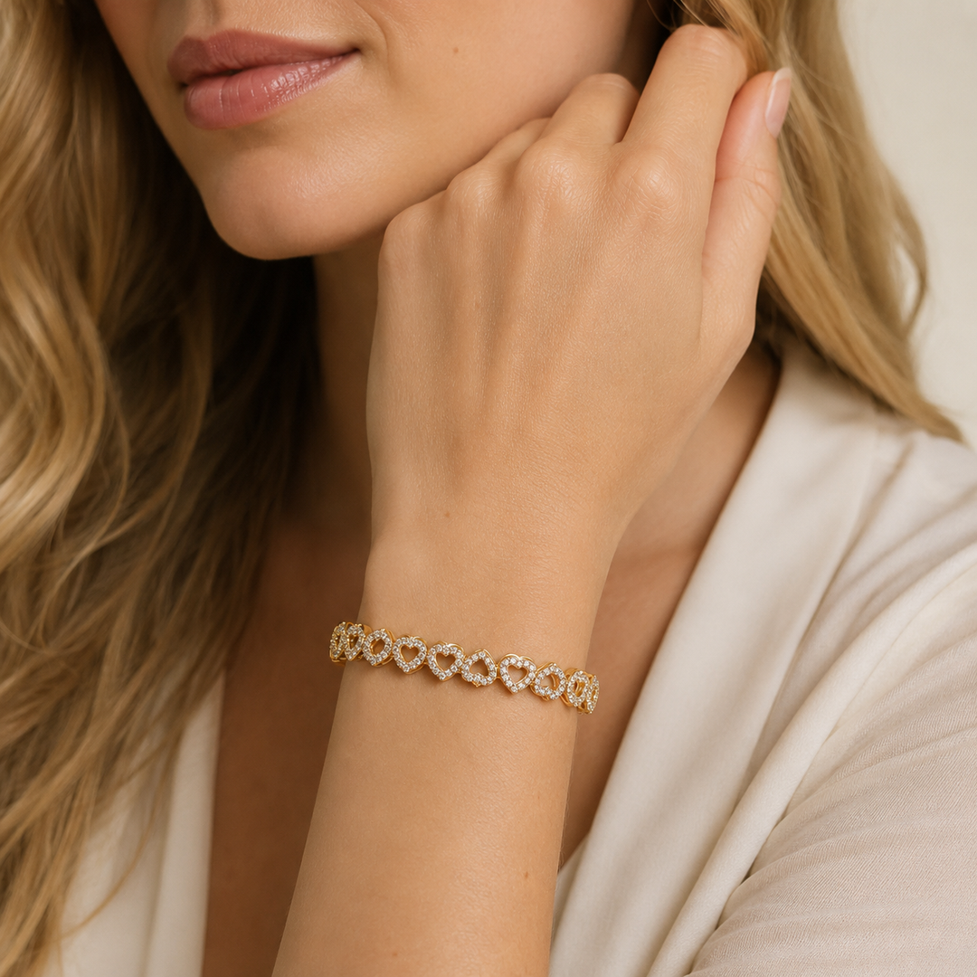 Heart Zircon Tennis Bracelet