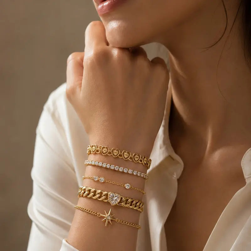 Golden Layered Charm Bracelet