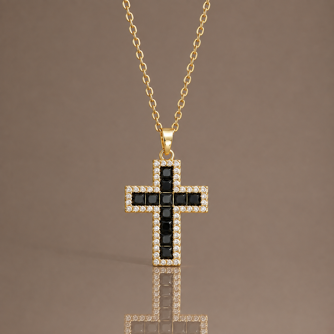Rainbow Gem Cross Necklace