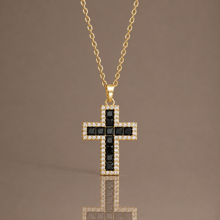 Rainbow Gem Cross Necklace