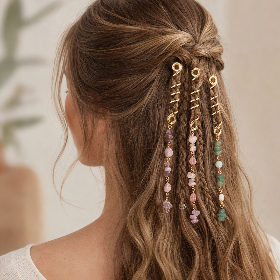 Emerald Bohemian Hair Chain