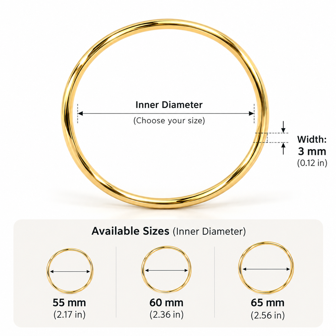 Classic Minimalist Wire Bangle Bracelet