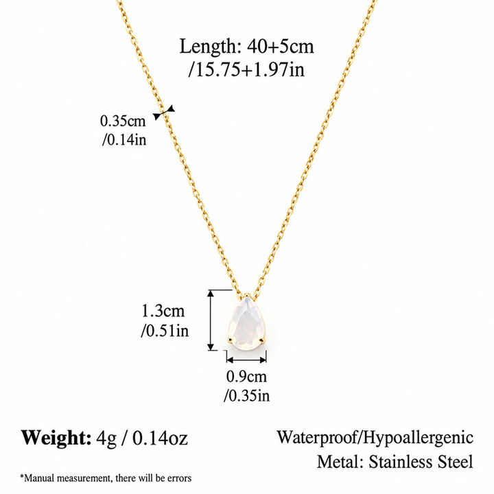 Birthstone Teardrop Necklace