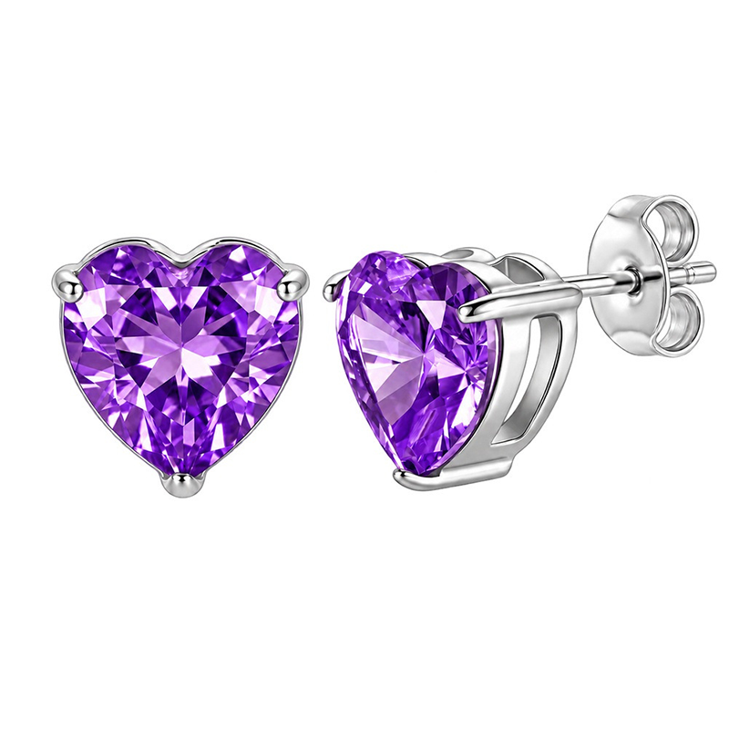 Serene Heart Birthstone Studs