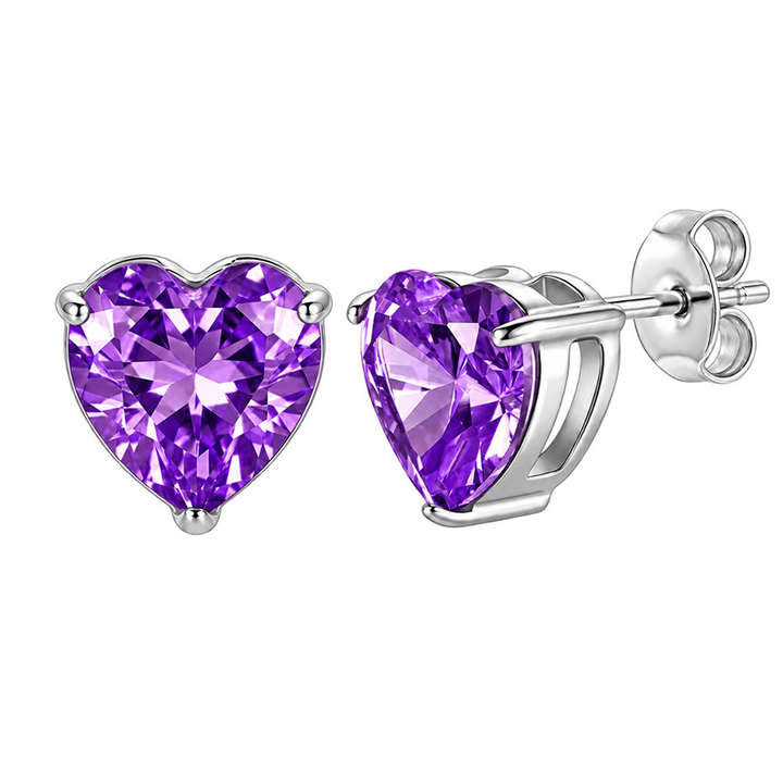 Serene Heart Birthstone Studs